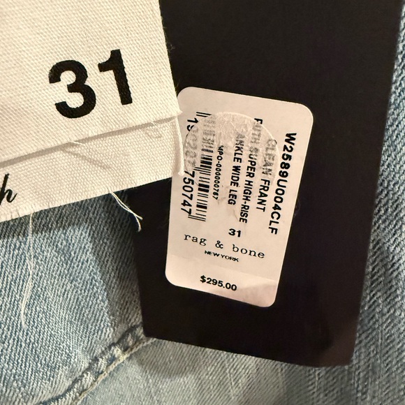 Rag And Bone Wide Leg Light Blue Jeans - Picture 4 of 4